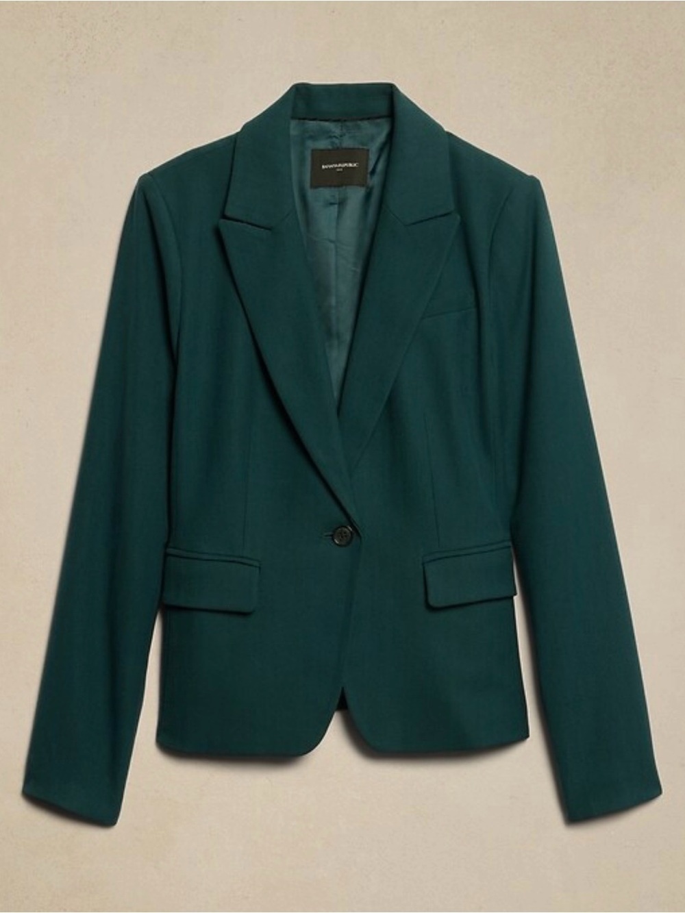 Banana Republic Herringbone Short Cutaway Blazer Teal Size 18 NWT